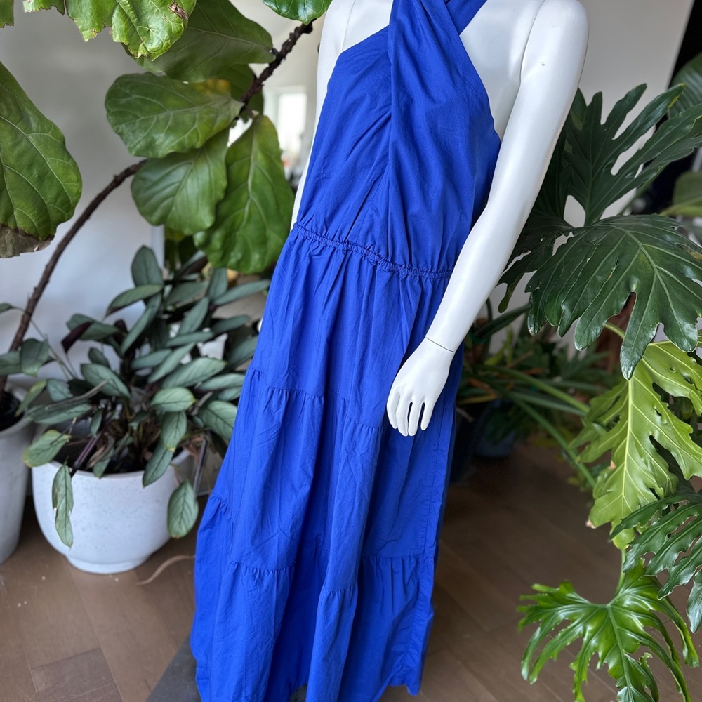 The GAP NWT Blue Halter Maxi Dress Small cotton